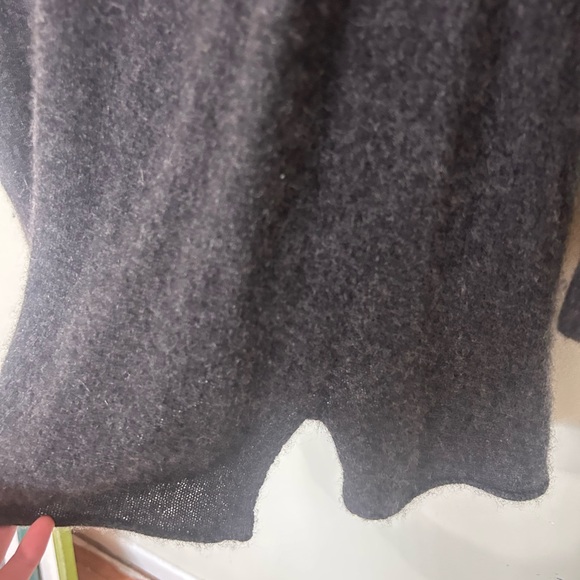 CYNTHIA ROWLEY | Charcoal Open Front 100% Cashmere Cardigan, Size Medium - Picture 5 of 5